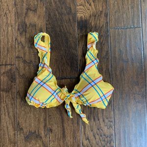 Plaid swim top